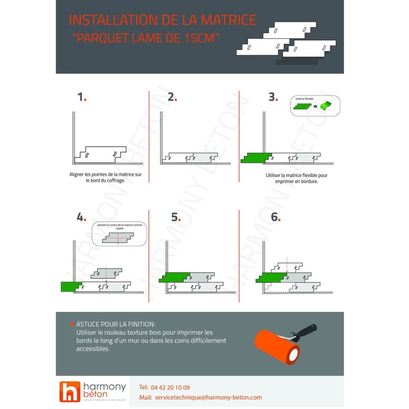 Matrice imitation Parquet - lames de 15 cm