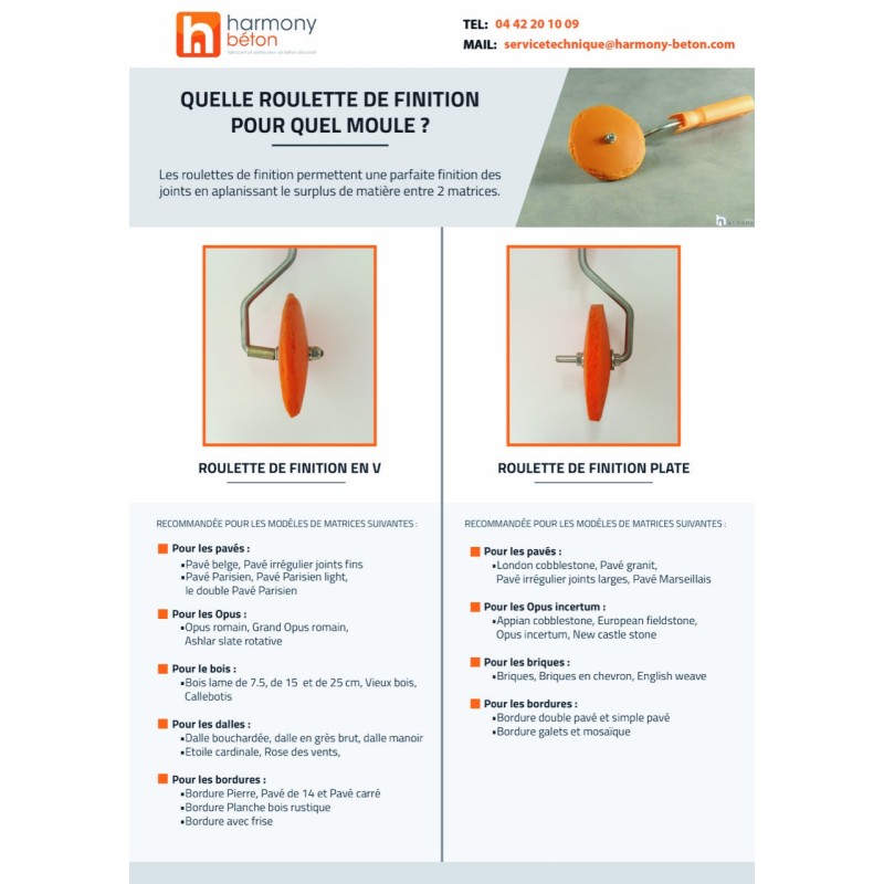 Roulette de finition pour joint