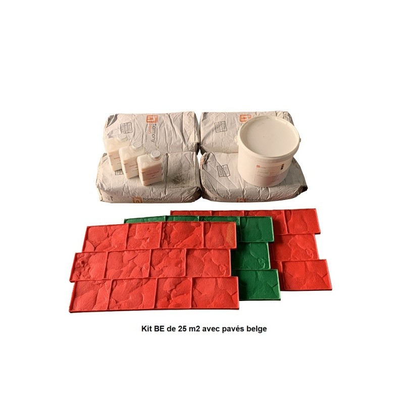 Kit béton empreinte aspect Pavés Belges