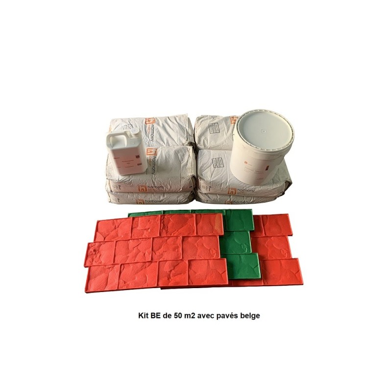 Kit béton empreinte aspect Pavés Belges